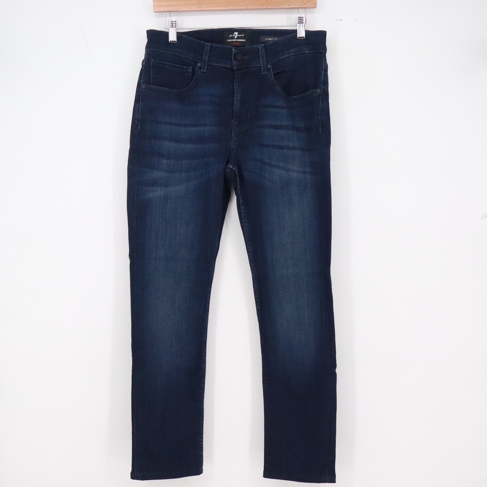 7 For All Mankind Jeans Mens 31 Slimmy Tapered Dark Luxe Performance Excellent